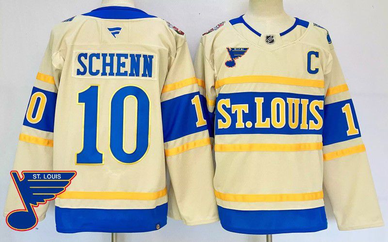 Men St.Louis Blues #10 Schenn Cream Fanatics 2025 NHL Jersey style 3->st.louis blues->NHL Jersey